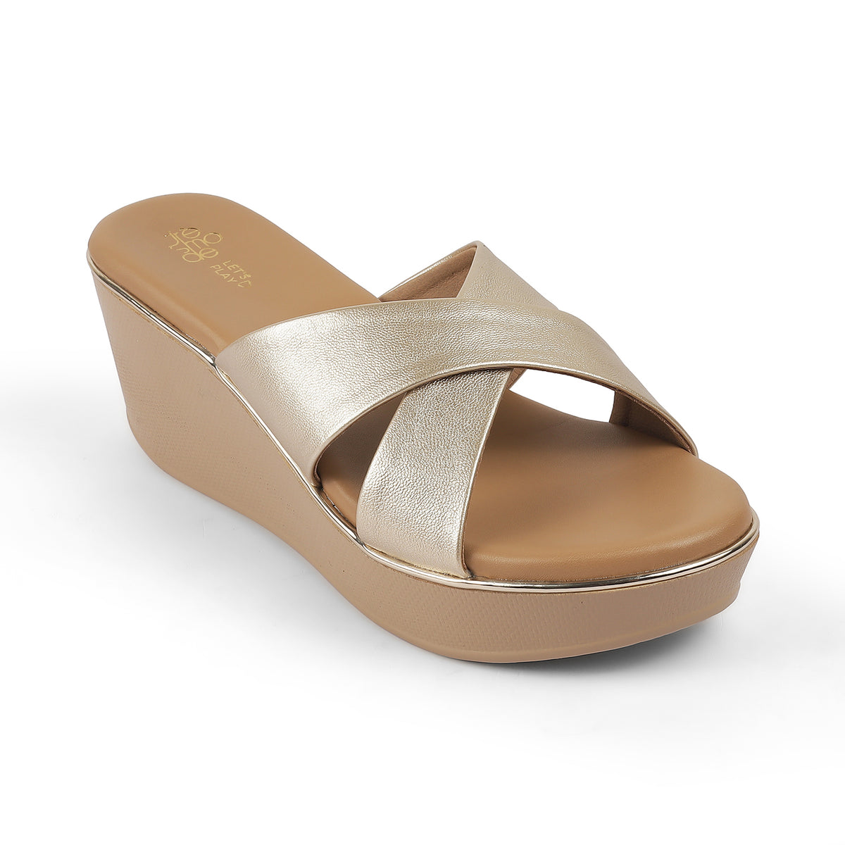 Women's Gold Wedges Tresmode