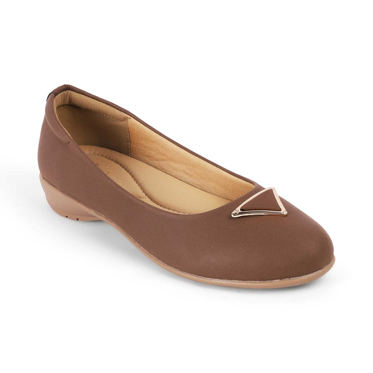 Tresmode Cheviz Brown Women's Dress Ballerinas