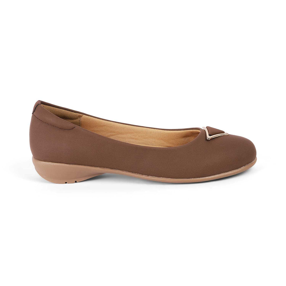 Tresmode Cheviz Brown Women's Dress Ballerinas