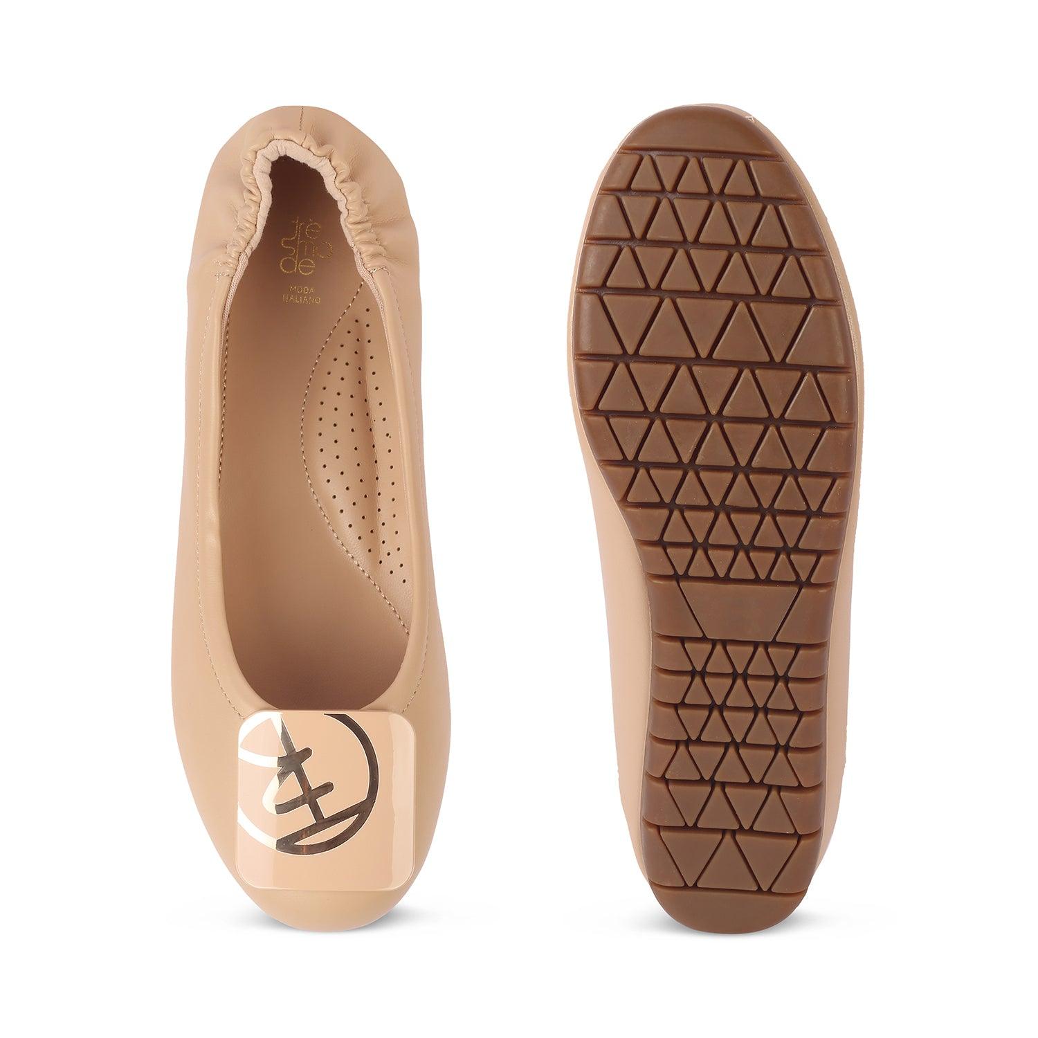 Tre Beige Casual Ballerinas For Women Tresmode