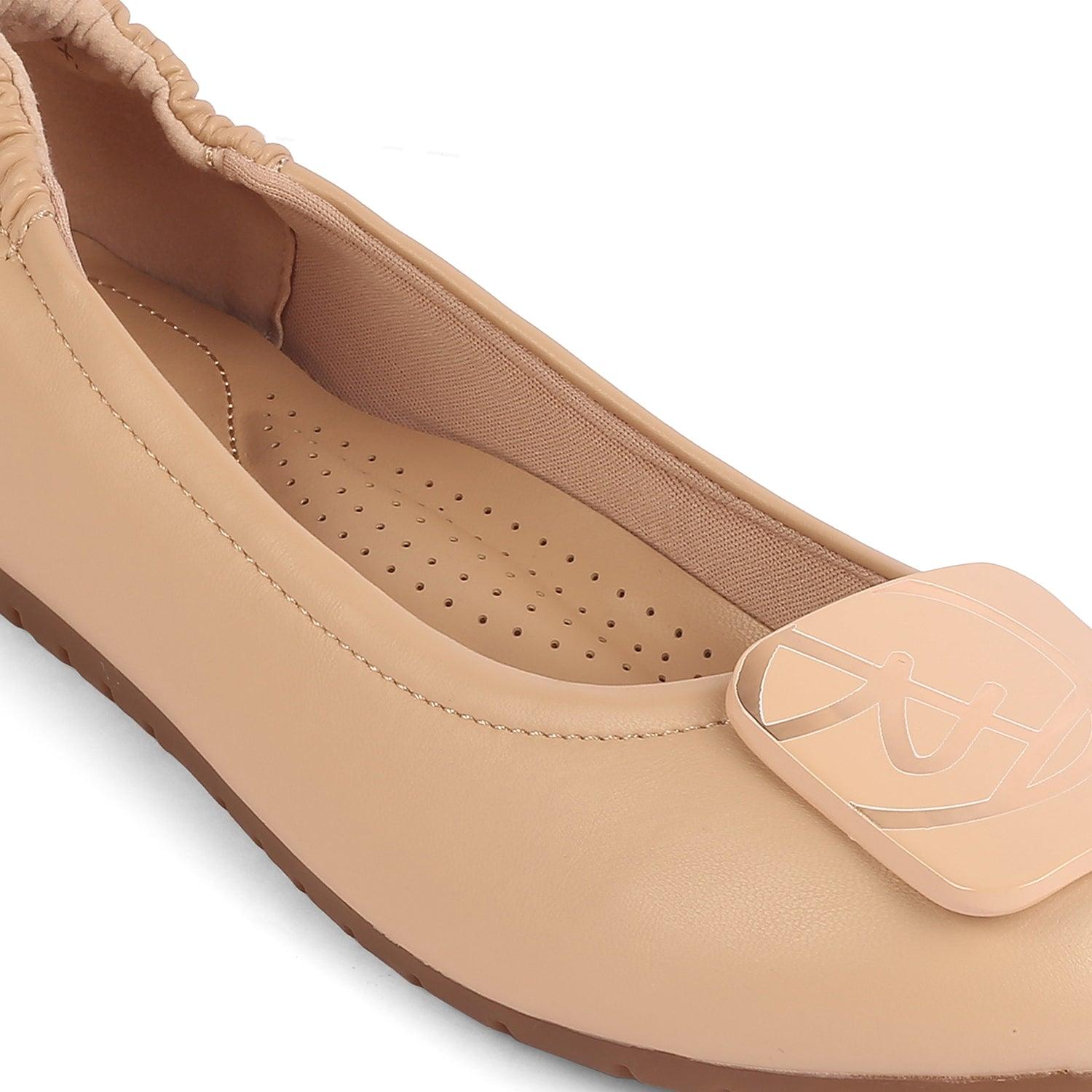 Tre Beige Casual Ballerinas For Women Tresmode