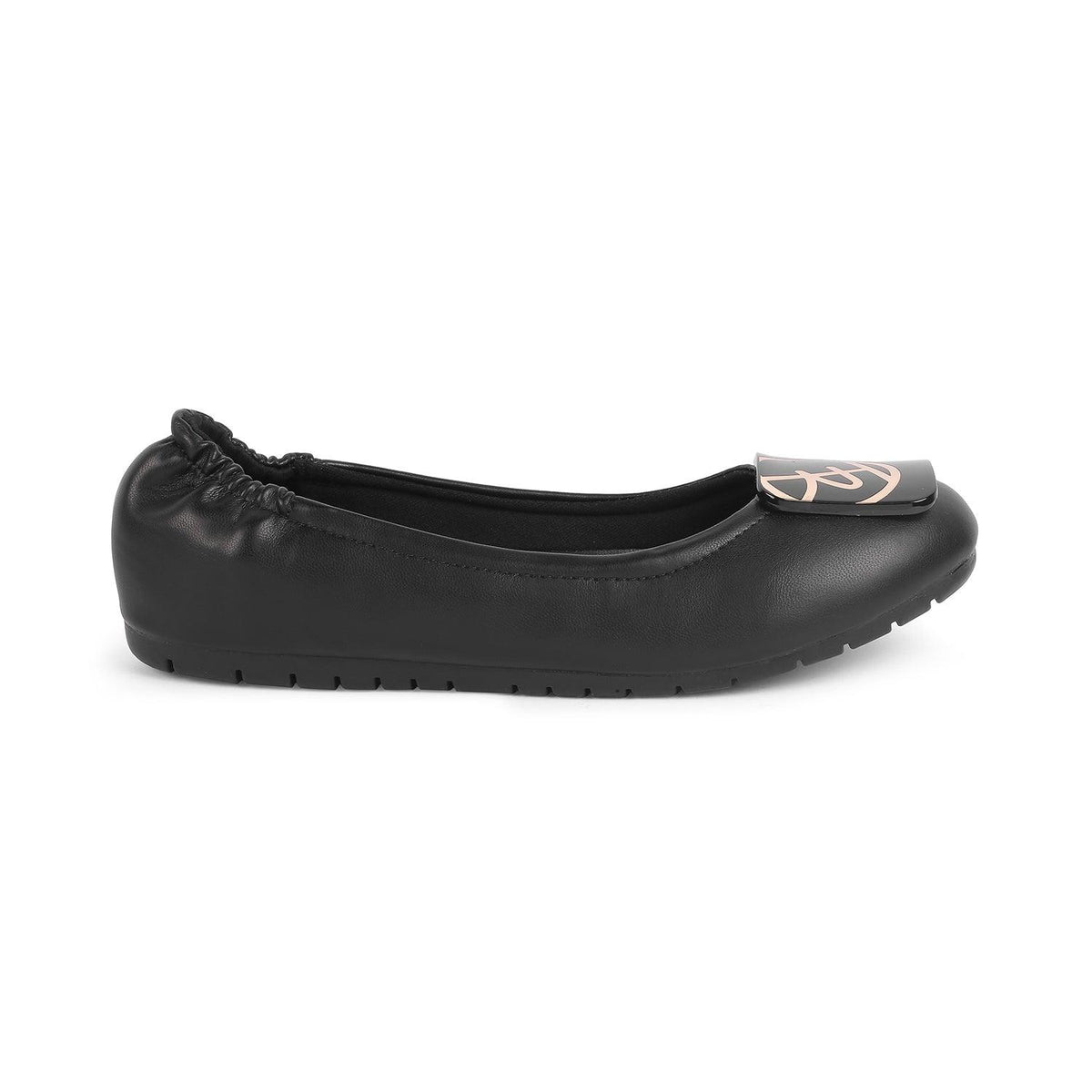 Tre Black Women's TPR Sole Ballerinas Tresmode