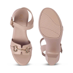 Wede Tan Dress Block Heel Sandals For Women Tresmode