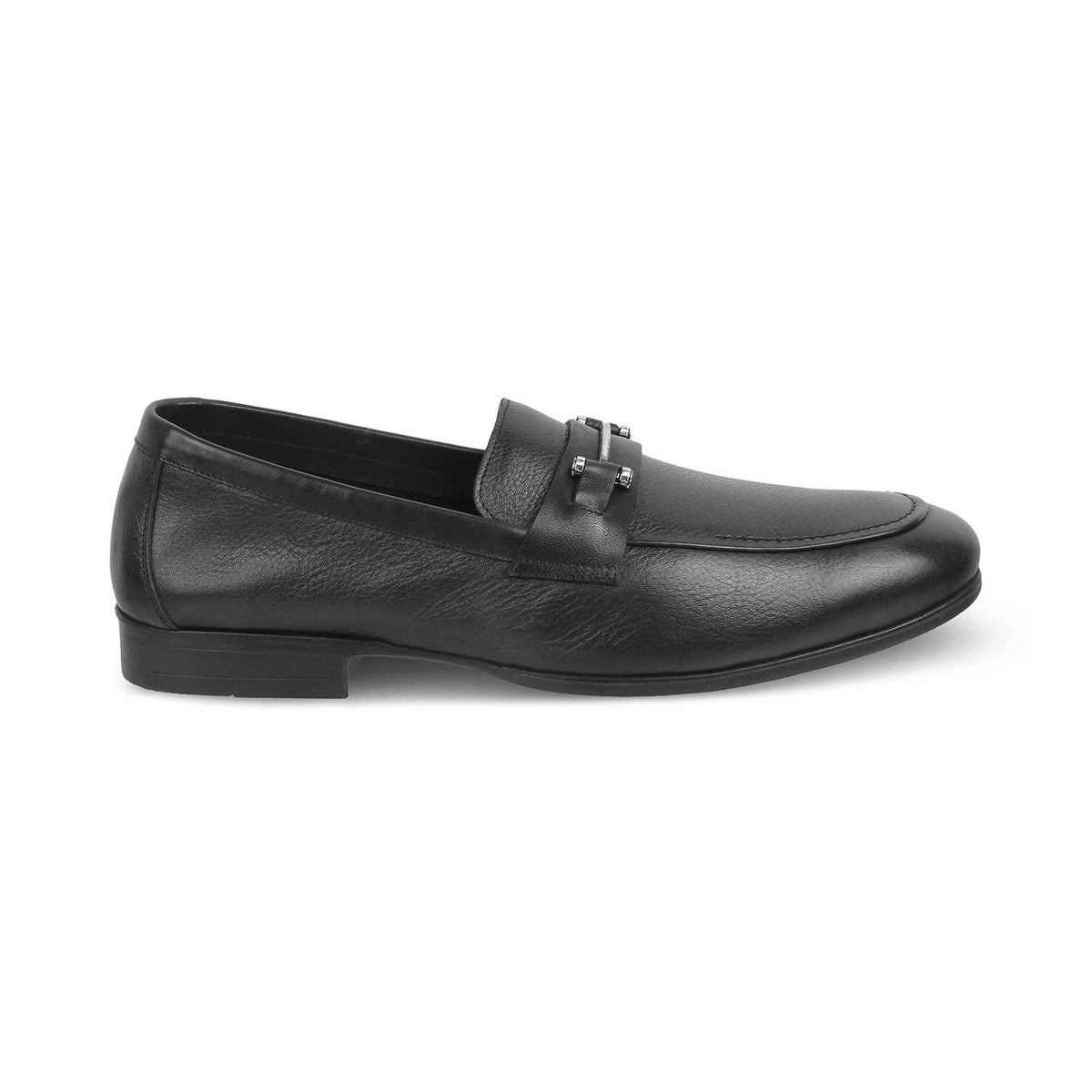 The Bone Black Men's Leather Loafers Tresmode - Tresmode