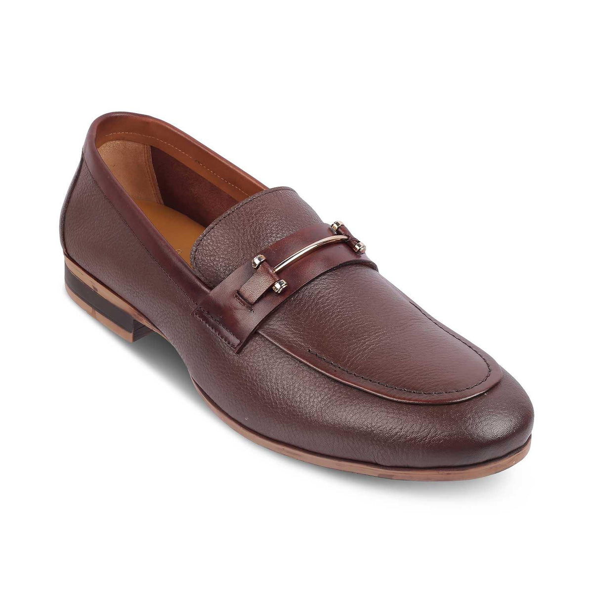 The Bone Brown Men's Leather Loafers Tresmode - Tresmode