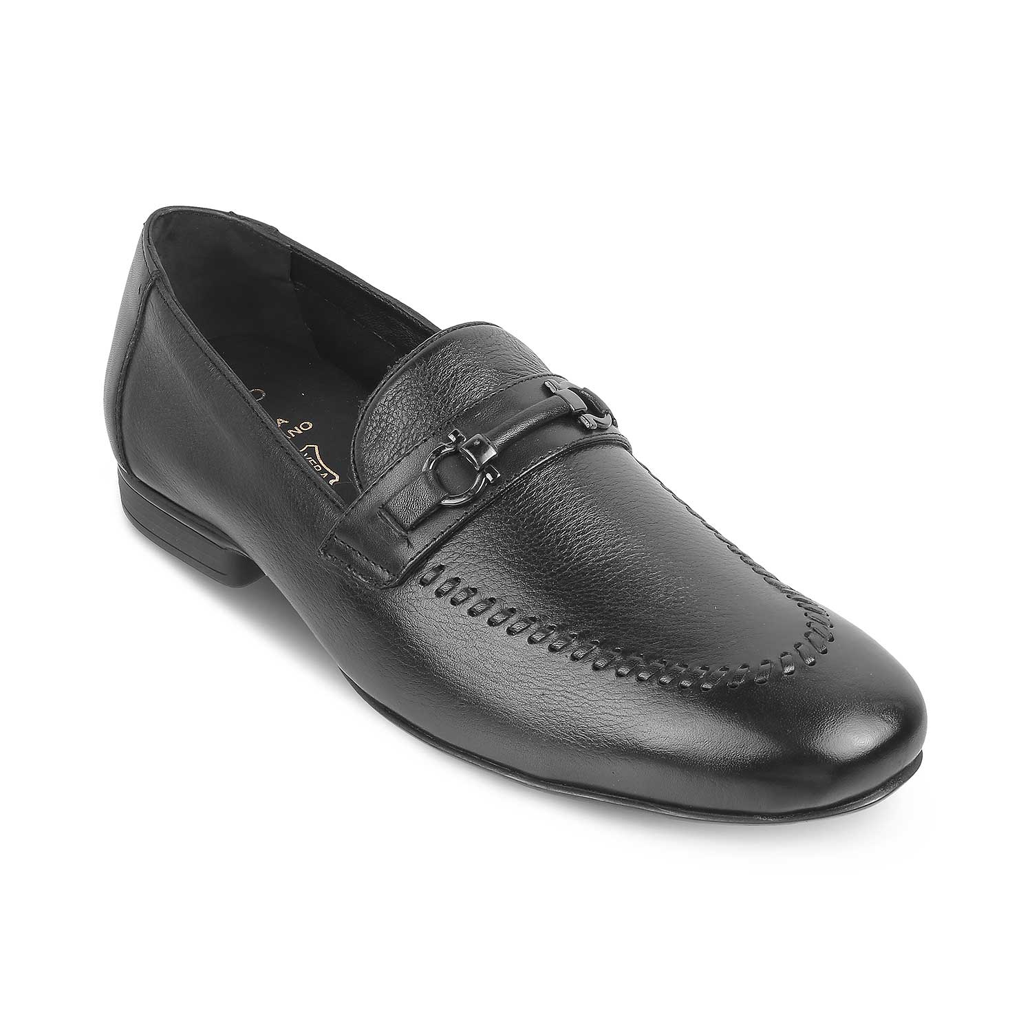 The Bologna Black Men's Leather Loafers Tresmode - Tresmode
