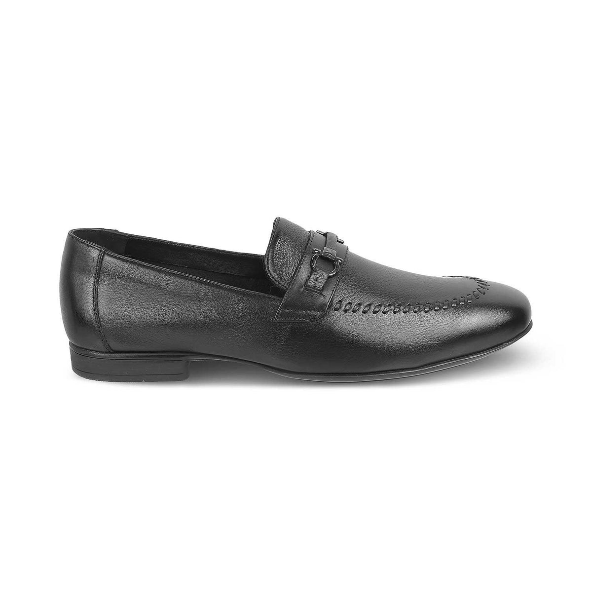 The Bologna Black Men's Leather Loafers Tresmode - Tresmode