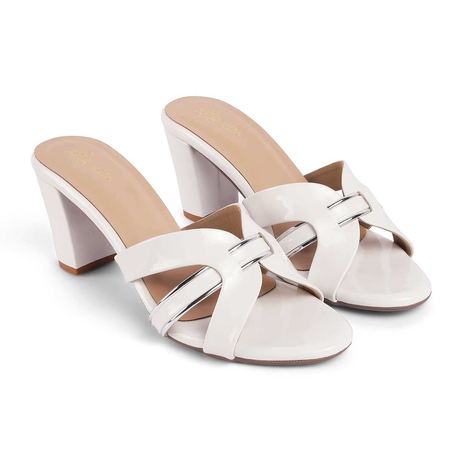 Tresmode Ceskomara White Women's Dress Block Heel Sandals