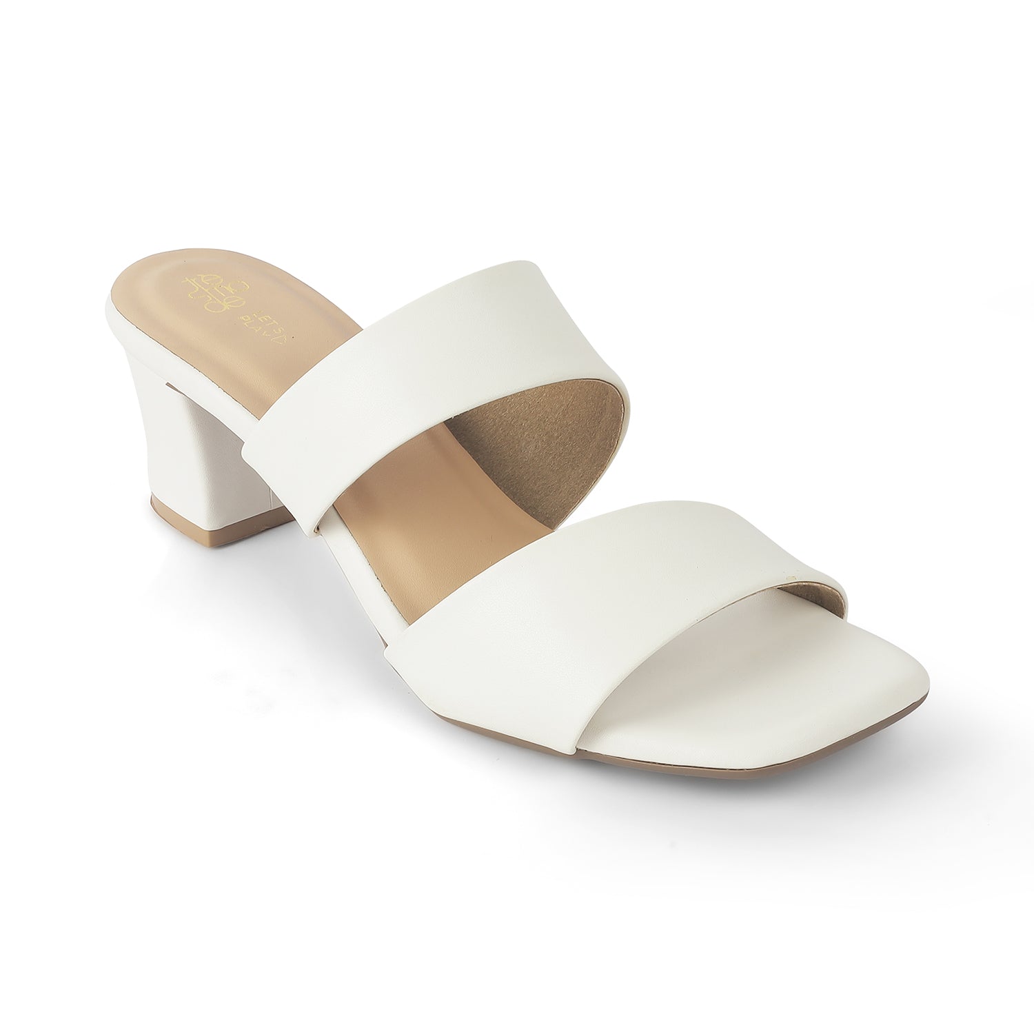 Tresmode Dejvice White Women's Casual Block Heel Sandals