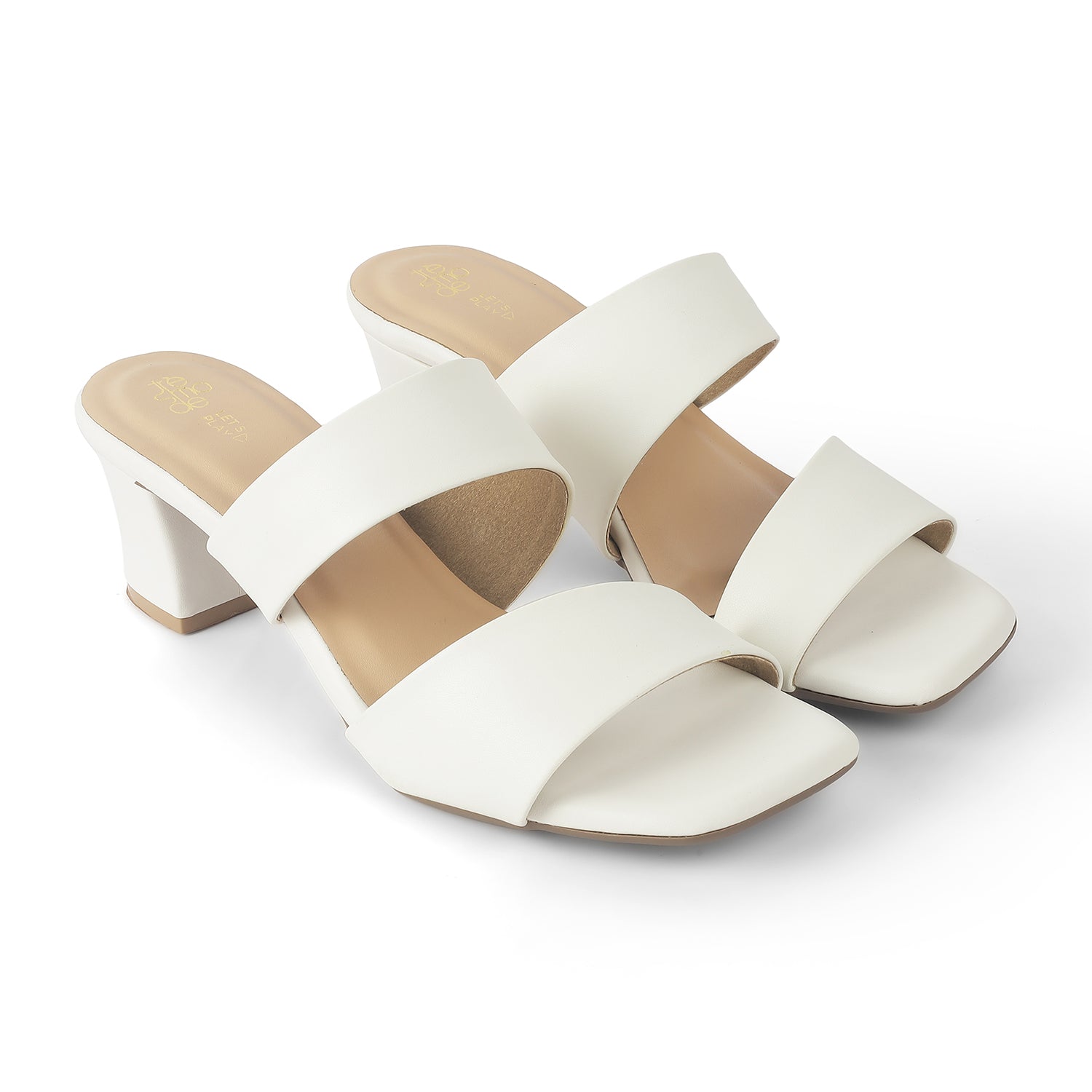 Tresmode Dejvice White Women's Casual Block Heel Sandals