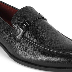 Tresmode Even Black Men's Leather Loafers