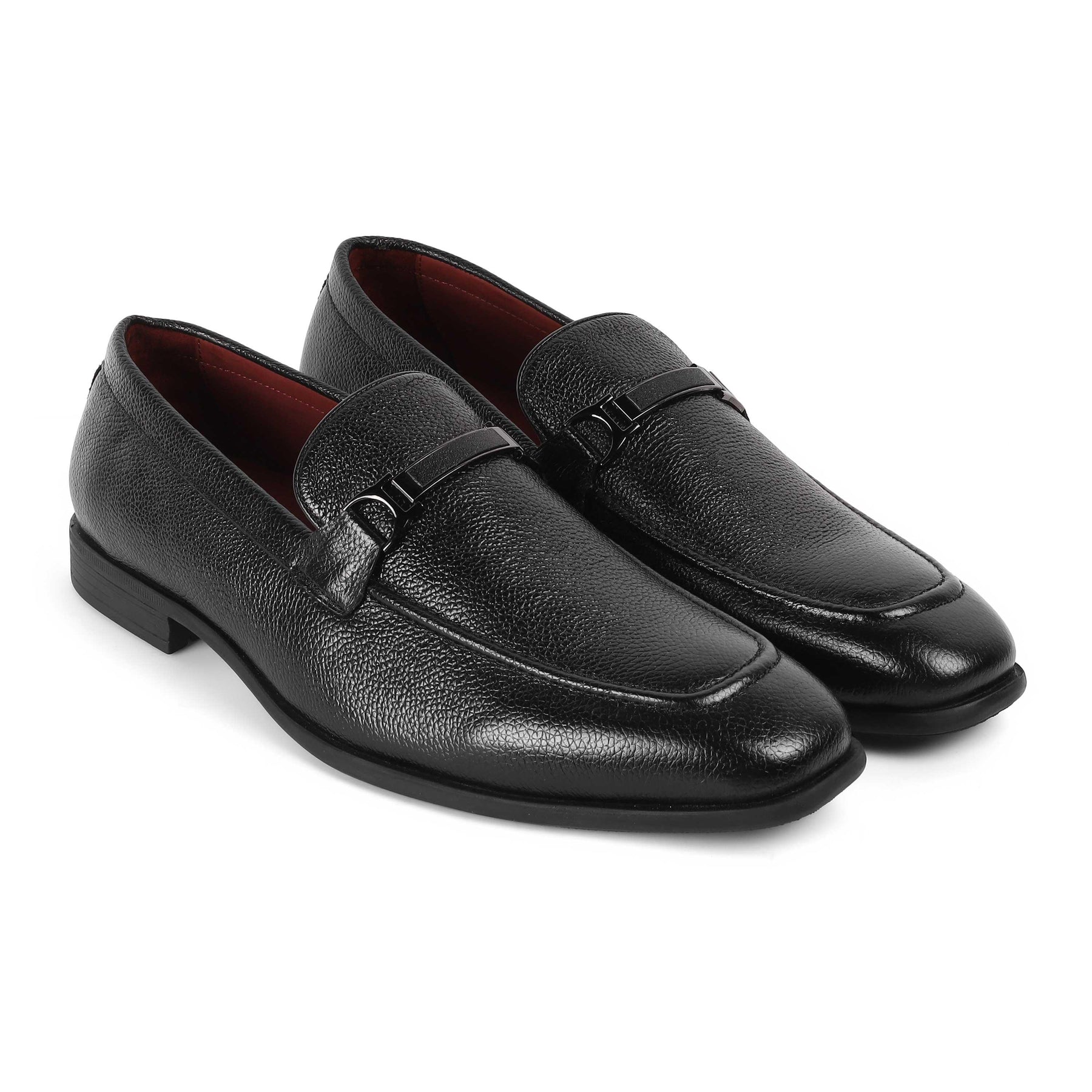 Tresmode Even Black Men's Leather Loafers