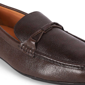 Tresmode Event Brown Men's Leather Driving Loafers