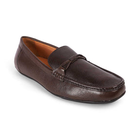 Tresmode Event Brown Men's Leather Driving Loafers