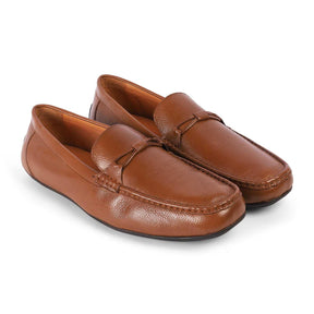 Tresmode Event Tan Men's Leather Driving Loafers