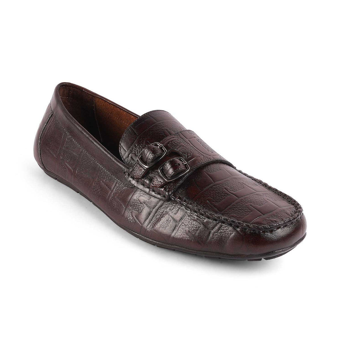 Tresmode Gioia Brown Men's Double Monk Shoes