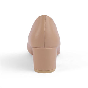 Tresmode Koko Beige Women's Casual Block Heel Pumps