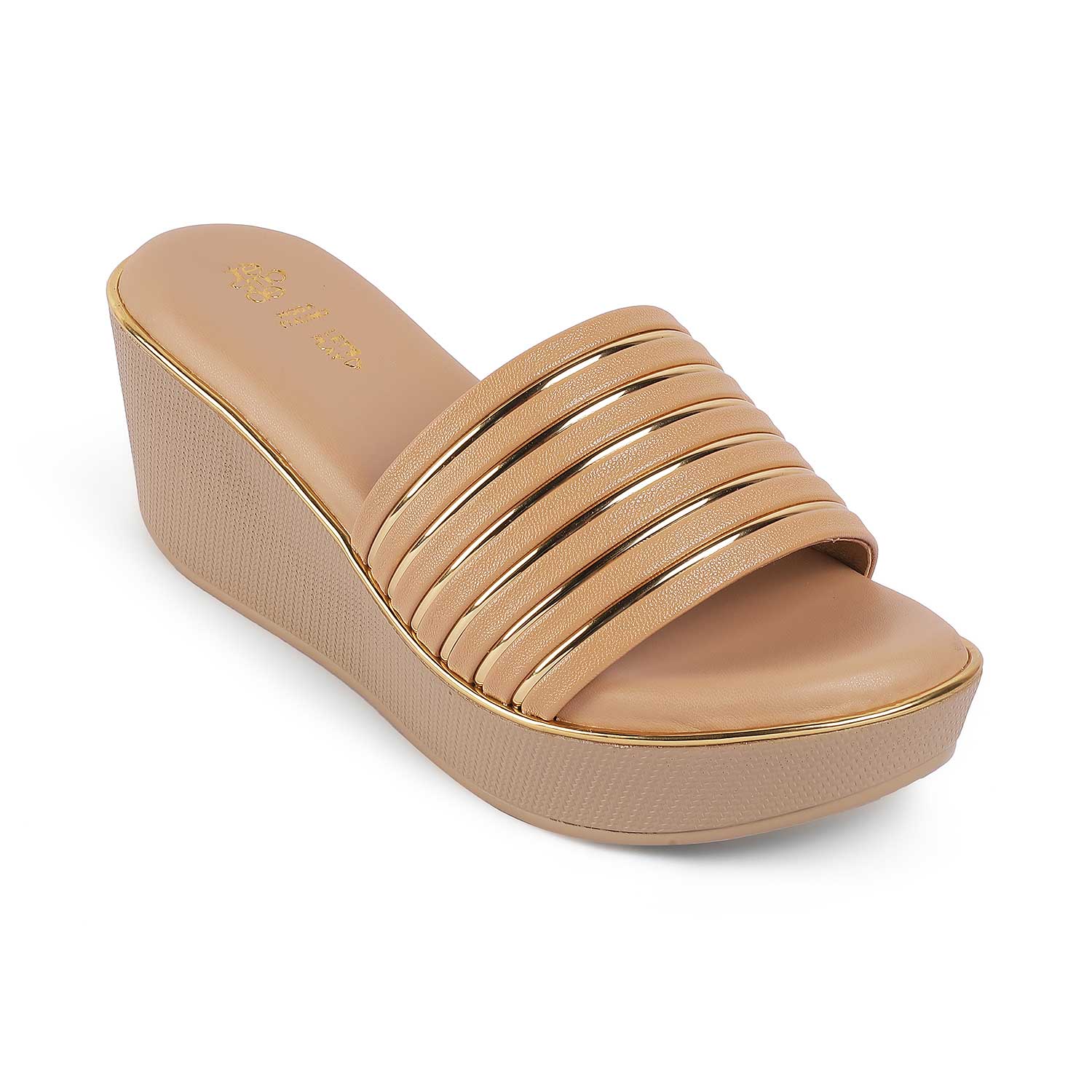 Tresmode Mestr Beige Women's Dress Wedge Sandals