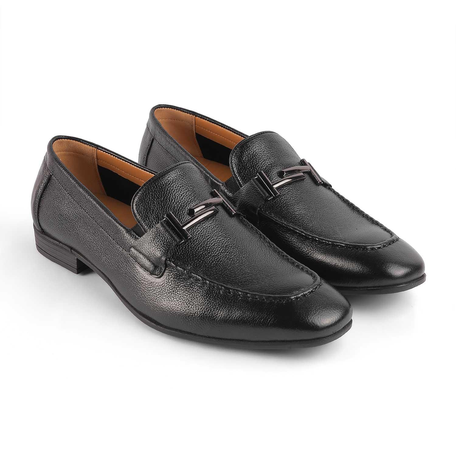 Nelson Black Men's Genuine Leather Premium Loafers Tresmode