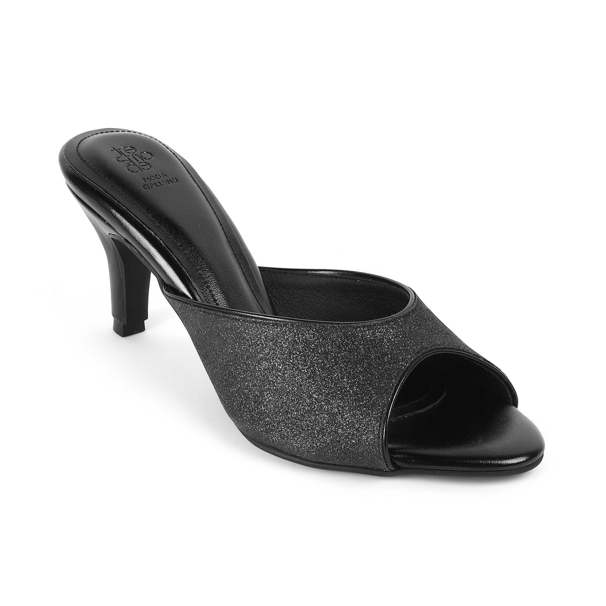 Tresmode Pari Black Women's Dress Heel Sandals