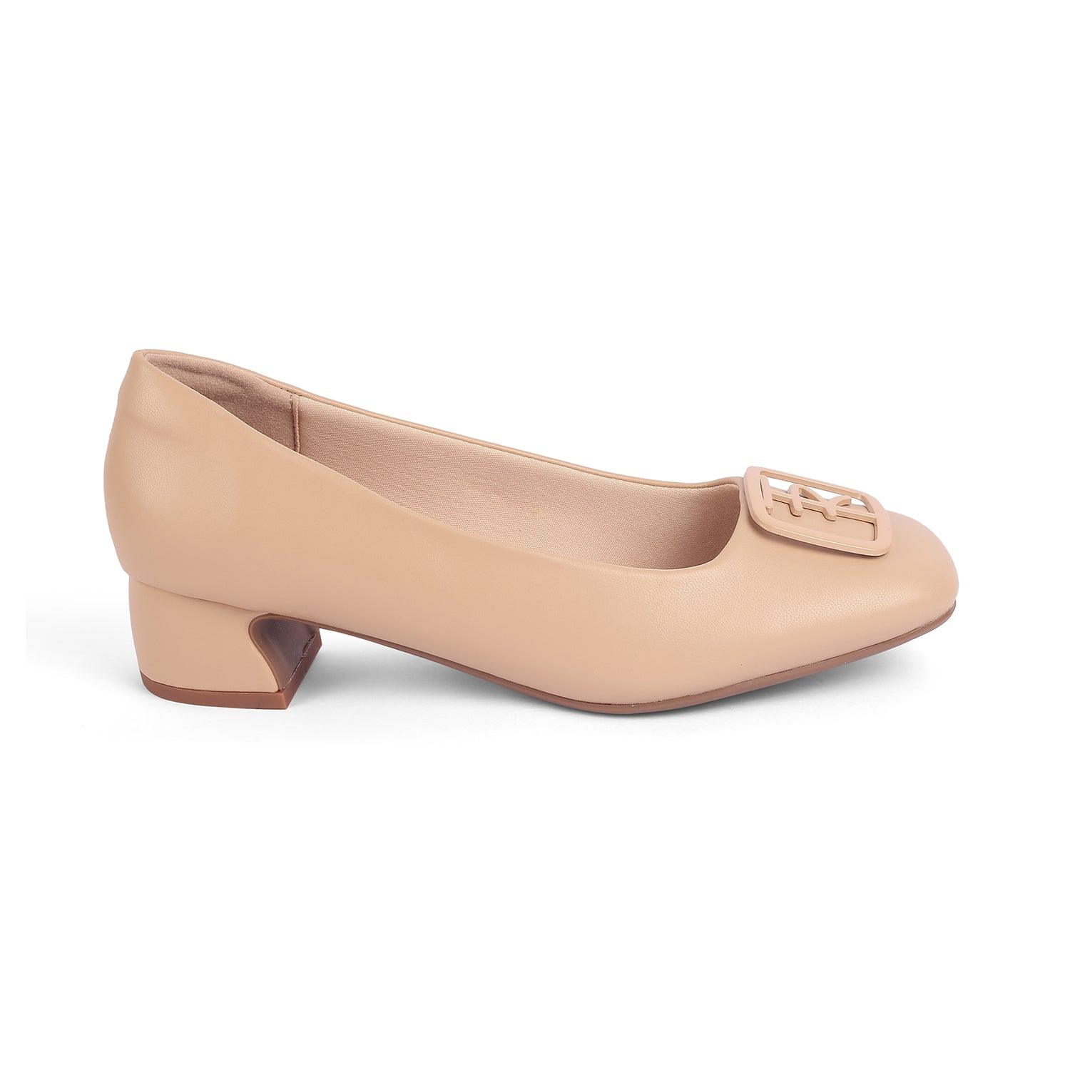 Romio Beige Women's TPR Sole Pumps Tresmode