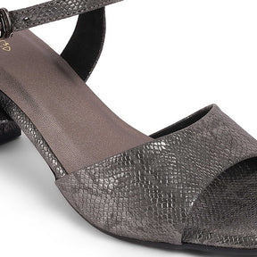 Tresmode Sanrep Pewter Women's Dress Block Heel Sandals