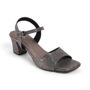 Tresmode Sanrep Pewter Women's Dress Block Heel Sandals