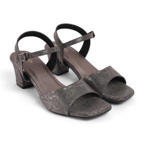 Tresmode Sanrep Pewter Women's Dress Block Heel Sandals