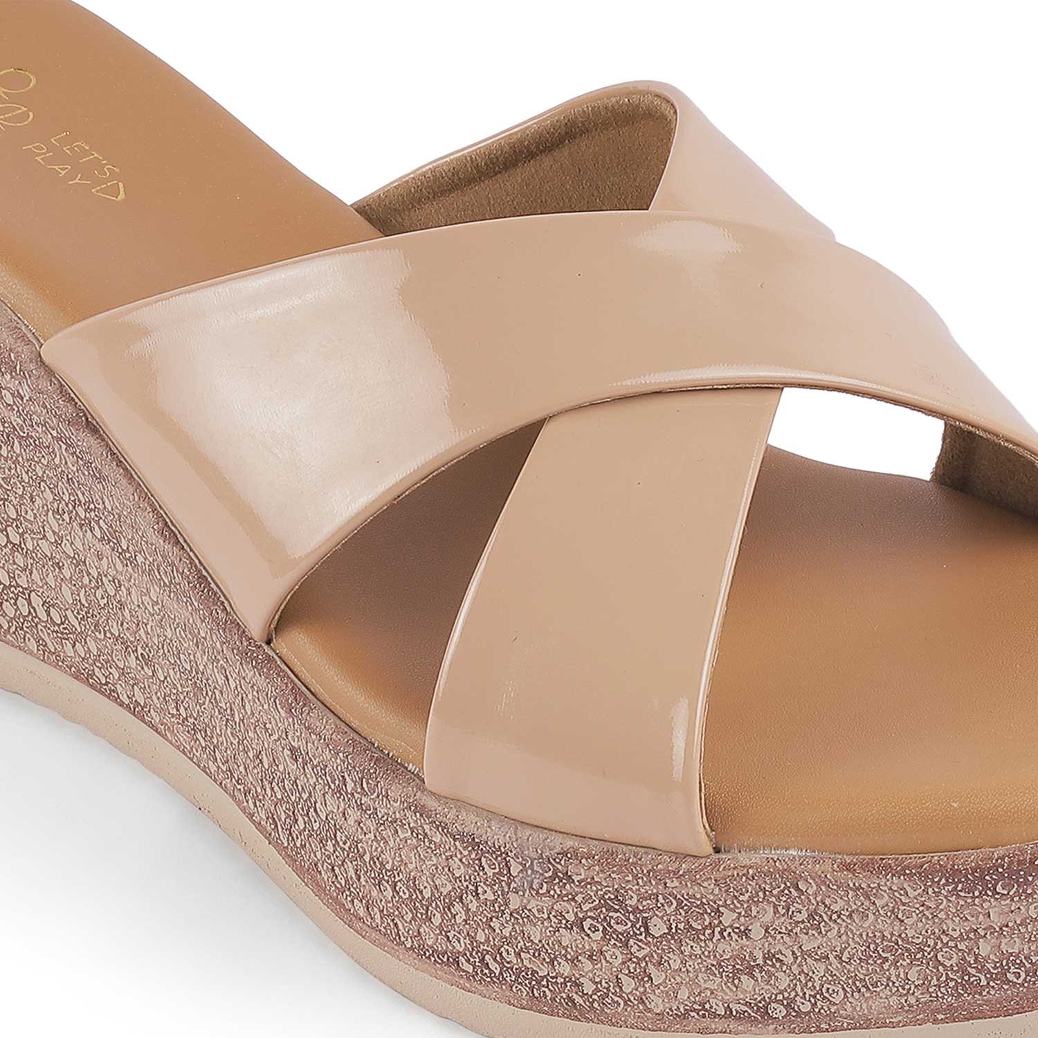 Tresmode Sansy Beige Women's Dress Wedge Sandals