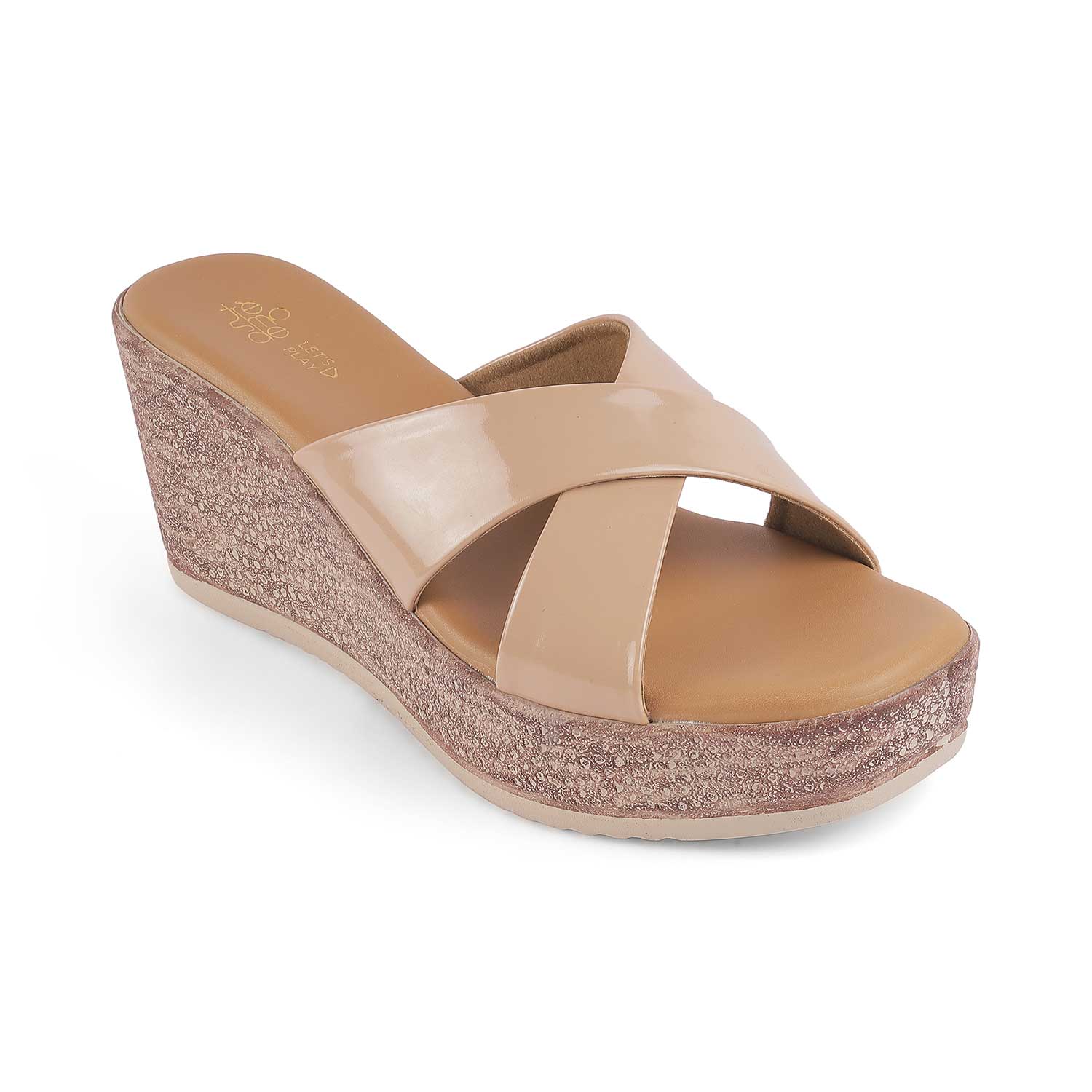 Tresmode Sansy Beige Women's Dress Wedge Sandals