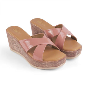 Tresmode Sansy Pink Women's Dress Wedge Sandals