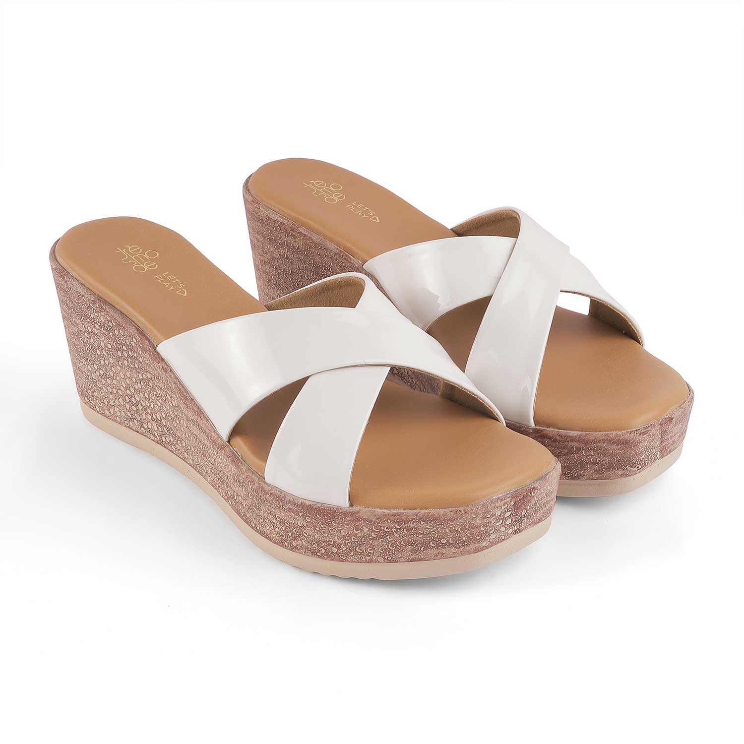 Tresmode Sansy White Women's Dress Wedge Sandals