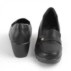 Tresmode Towes Black Women's Dress Wedge Loafers