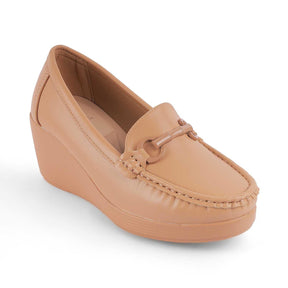 Tresmode Trebien Tan Women's Wedge Loafers