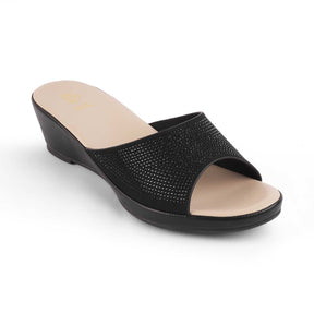 Tresmode Treyork Black Women's Dress Wedge Sandals