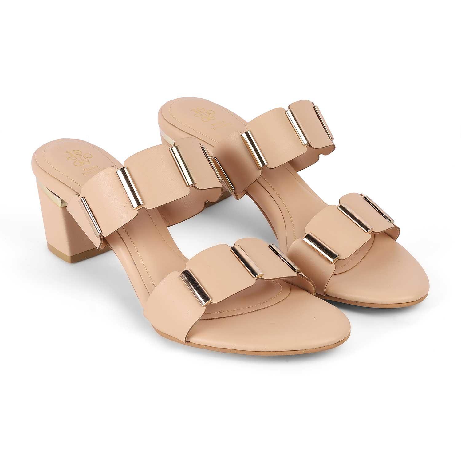 Valer Beige Women's Go-to Block Heel Sandals Tresmode