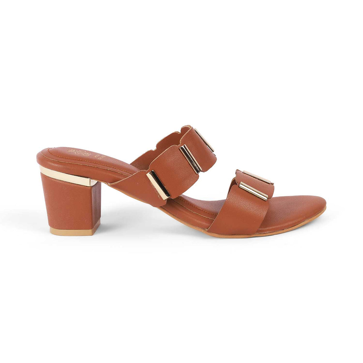 Tresmode Valer Tan Women's Dress Block Heel Sandals