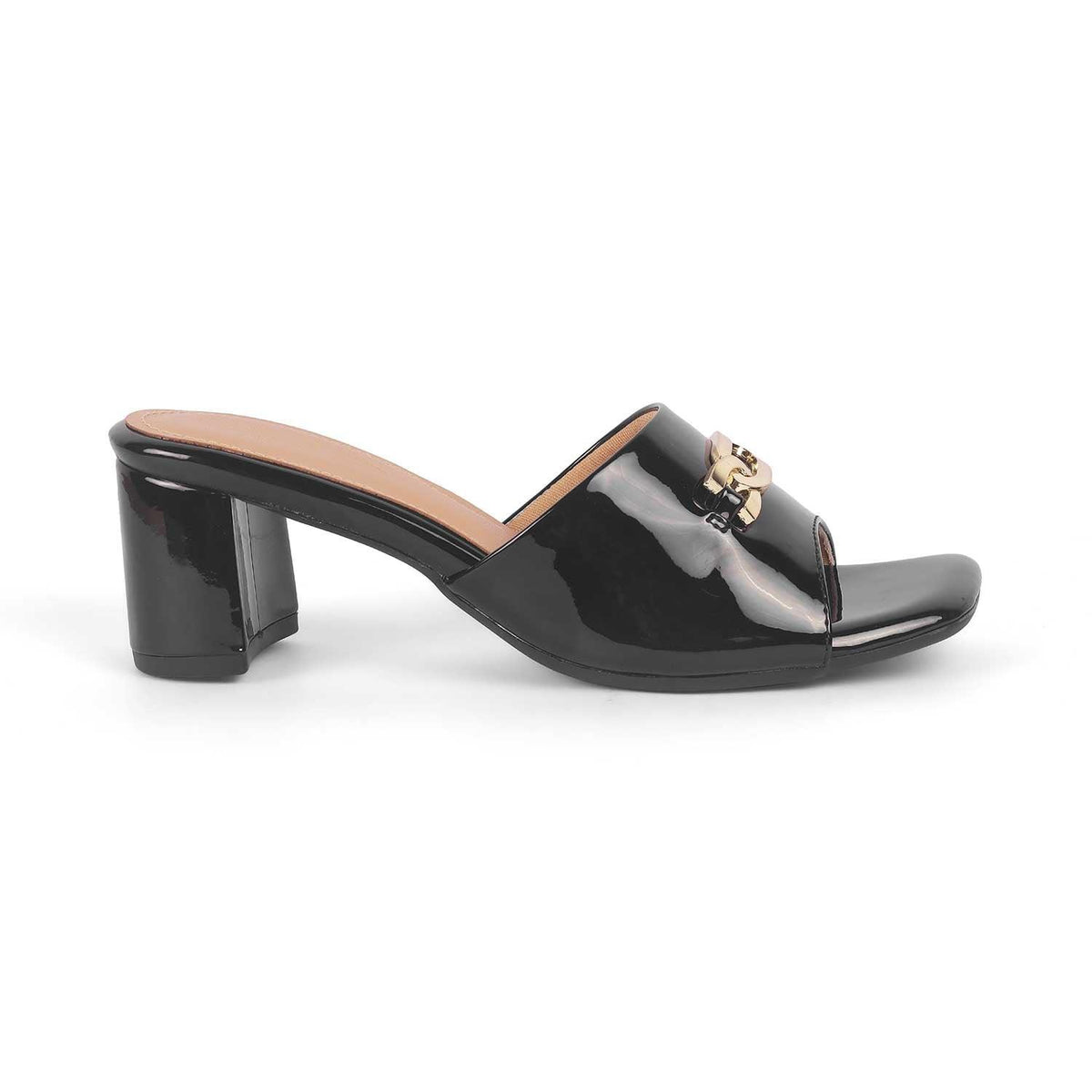 Adare Black Women's Block Heel Sandals Tresmode