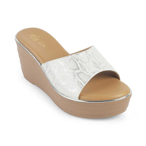 Tresmode Avda White Women's Dress Wedge Sandals