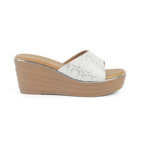 Tresmode Avda White Women's Dress Wedge Sandals