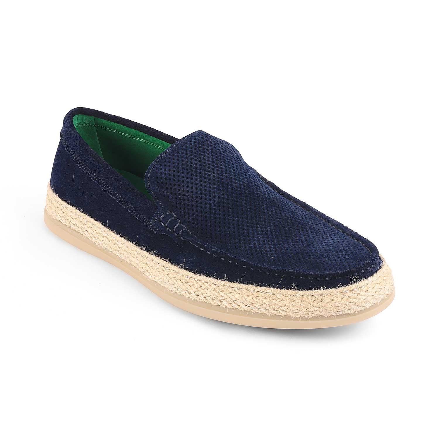 Bath Blue Men's Suede Leather Loafer Shoes Tresmode