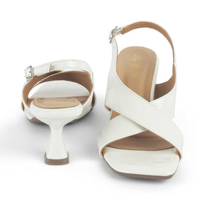 Tresmode Belize White Women's Dress Heel Sandals