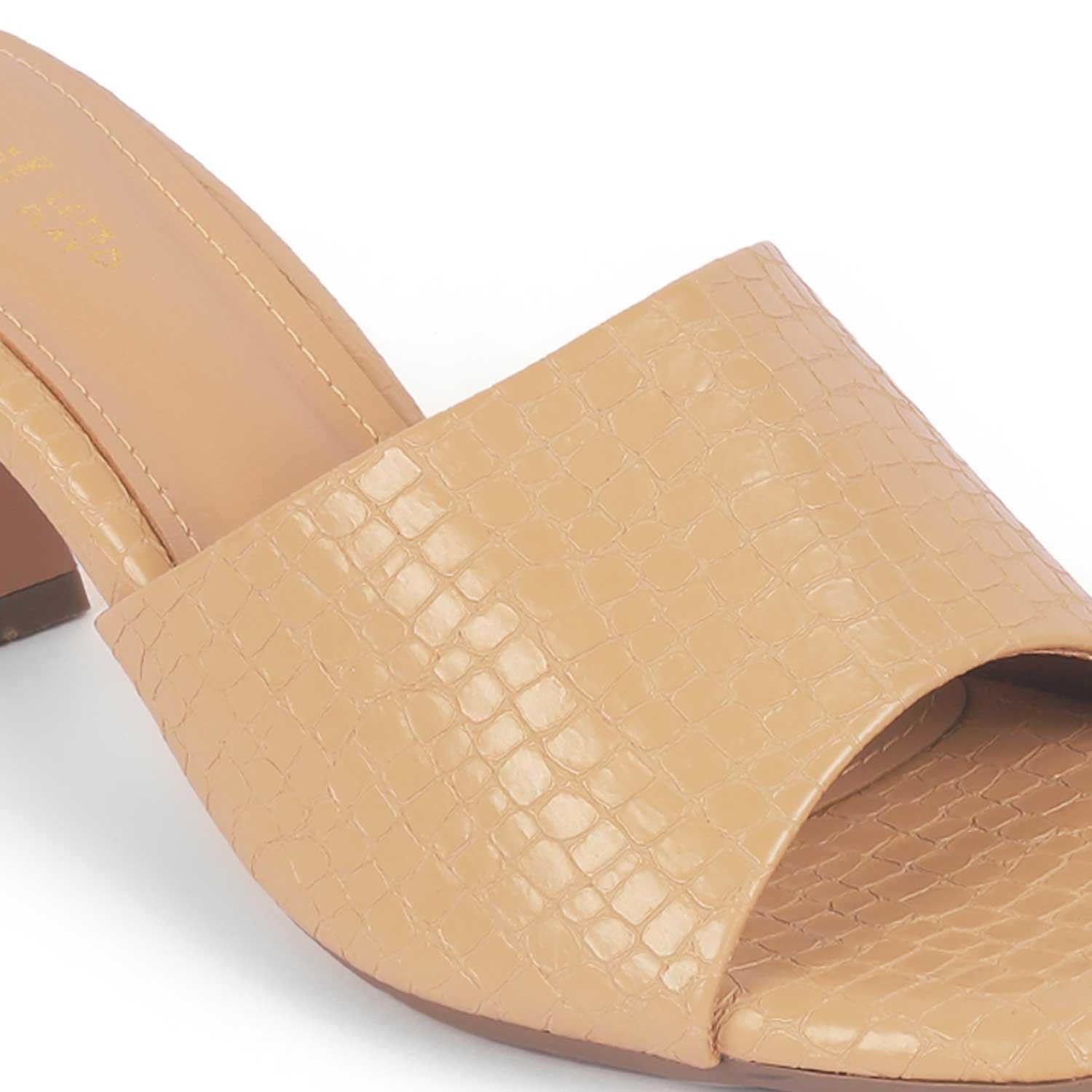 Bray Beige Women's Casual Heel Sandals Tresmode