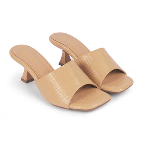 Bray Beige Women's Vegan-Friendly Heel Sandals Tresmode