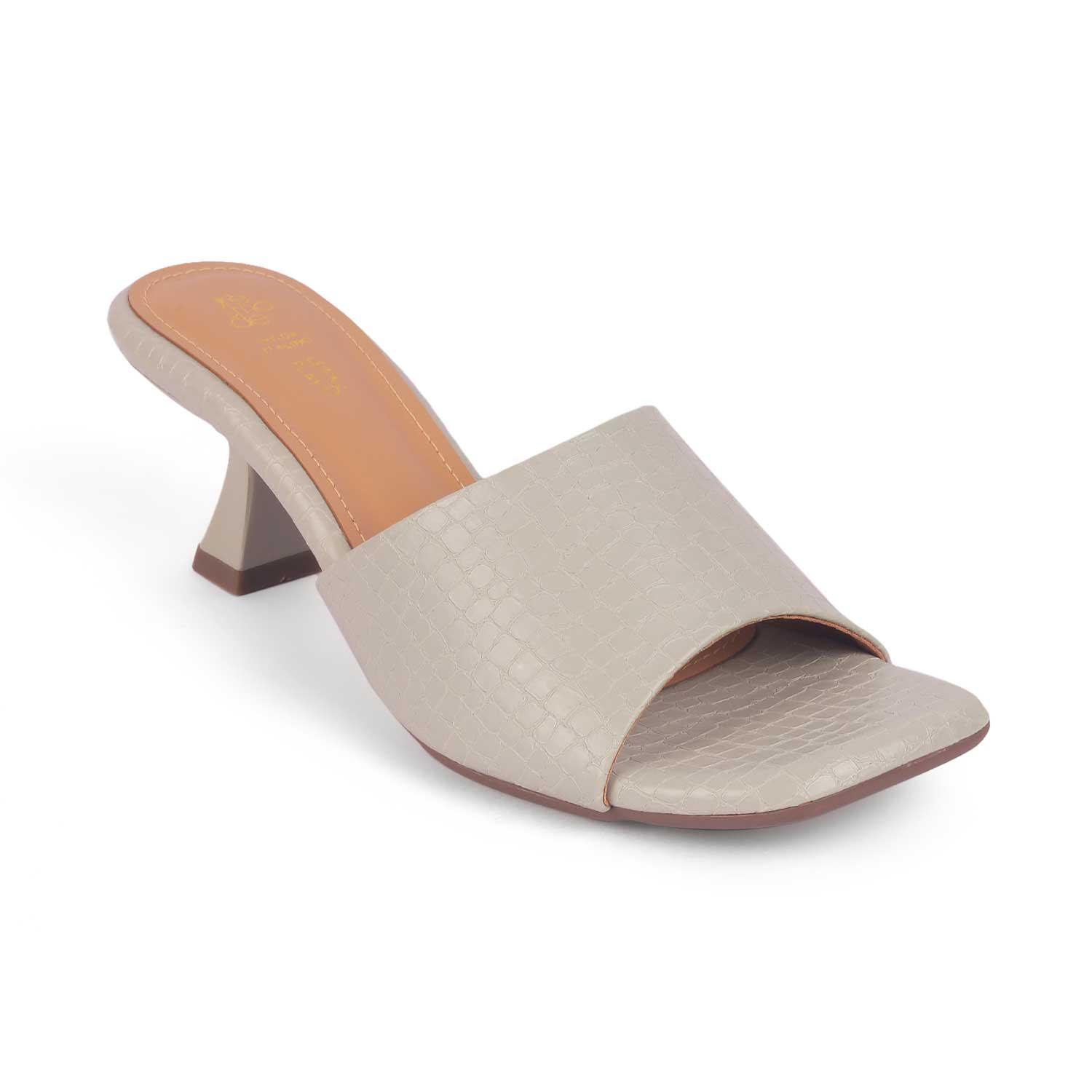 Bray Grey Women's Square Shape Heel Sandals Tresmode