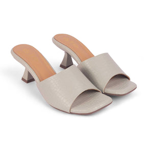 Bray Grey Women's Vegan-Friendly Heel Sandals Tresmode