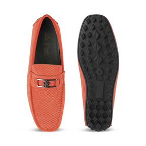 Bren Orange Men's Super Comfortable Loafers Tresmode