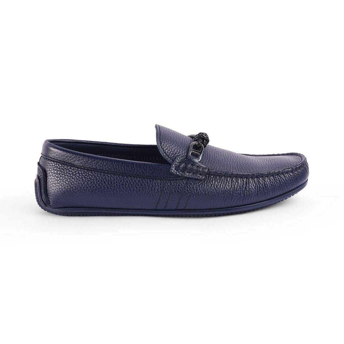 Bristo Blue Men's Leather Driving Loafers Tresmode