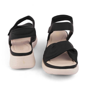 Tresmode Burze Black Women's Casual Wedge Sandals