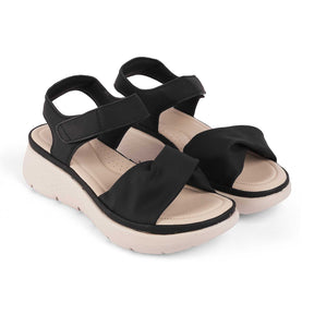 Tresmode Burze Black Women's Casual Wedge Sandals